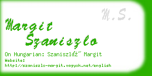 margit szaniszlo business card